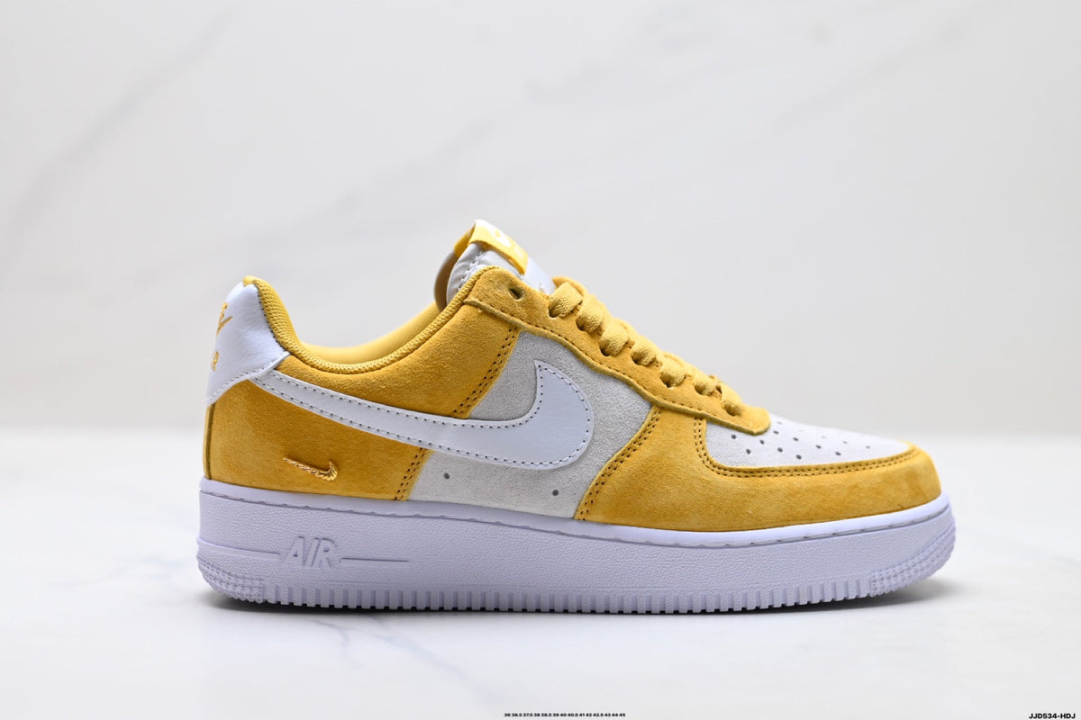 Nike Air Force 1 Low Yellow White Unisex Sneakers Style 10 detail view 2