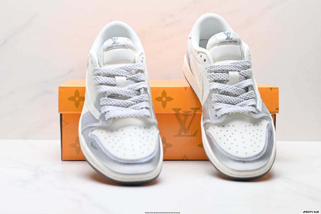 Nike Low-Top Sneakers White Silver Unisex Style 06 detail view 8