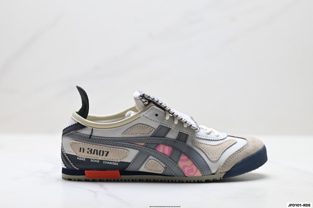 Onitsuka Tiger Retro Low Top Beige Gray Pink Unisex Shoes Style 29 detail view 2
