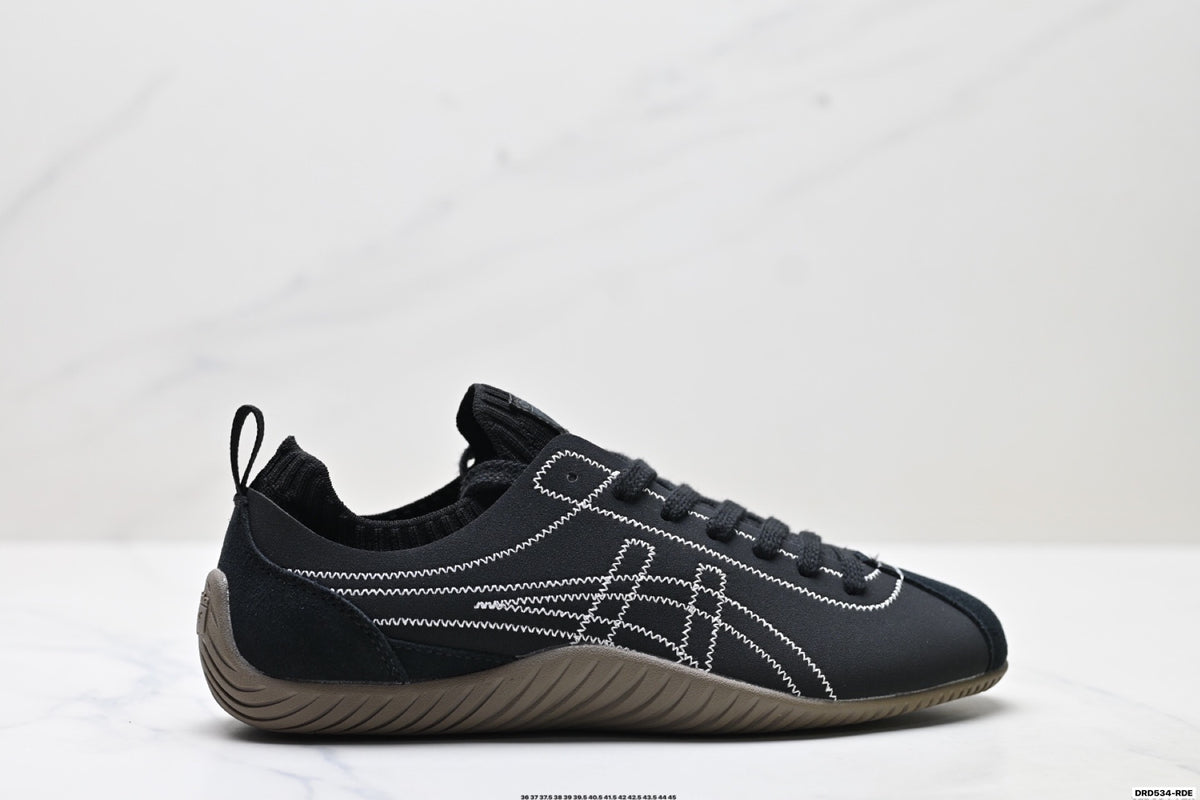 Onitsuka Tiger Low Profile Runner Black Line Art Unisex Shoes Style 33 detail view 2