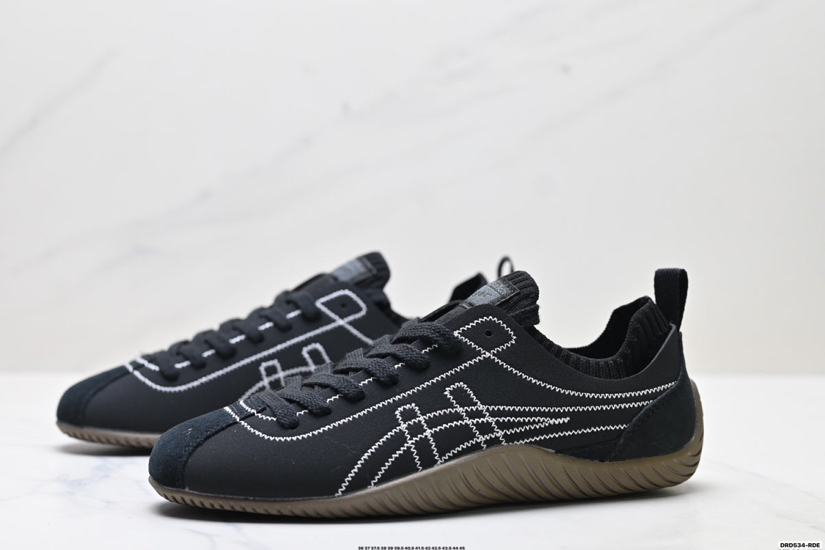 Onitsuka Tiger Low Profile Runner Black Line Art Unisex Shoes Style 33 detail view 5