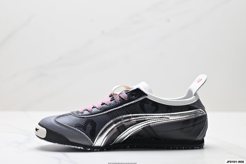 Onitsuka Tiger Retro Low Top Black Pink Silver Unisex Shoes Style 25 detail view 4