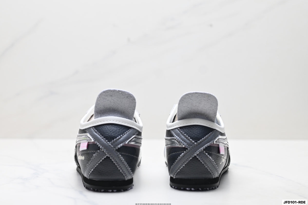 Onitsuka Tiger Retro Low Top Black Pink Silver Unisex Shoes Style 25 detail view 7