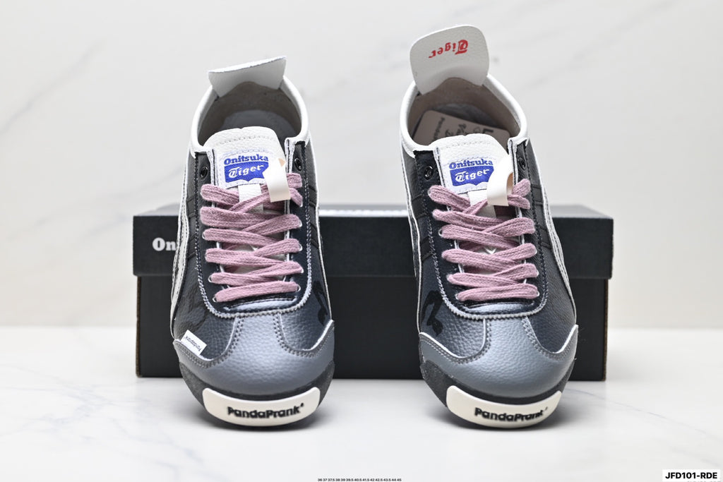 Onitsuka Tiger Retro Low Top Black Pink Silver Unisex Shoes Style 25 detail view 8