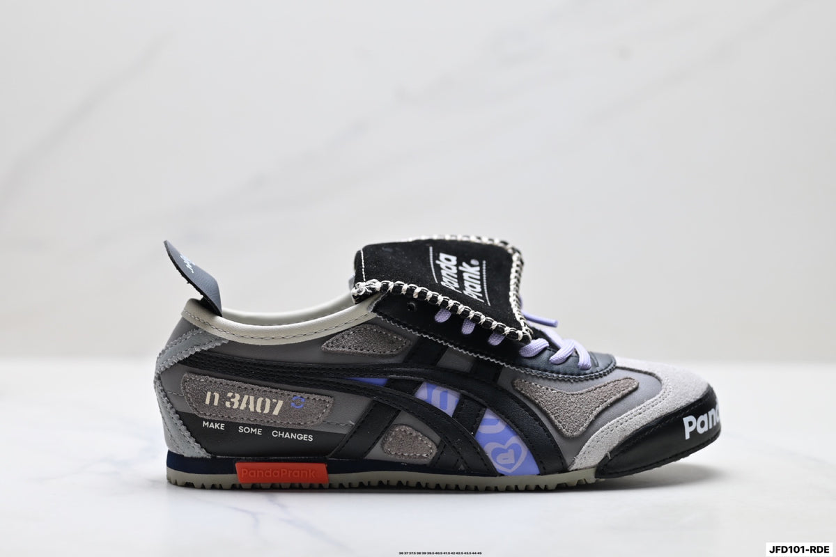 Onitsuka Tiger Retro Low Top Black Purple Unisex Shoes Style 30 detail view 2