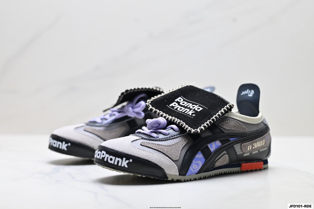 Onitsuka Tiger Retro Low Top Black Purple Unisex Shoes Style 30 detail view 5