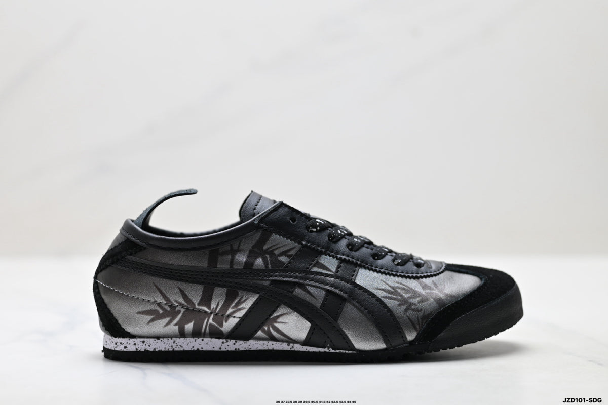 Onitsuka Tiger Retro Low Top Black Tonal Unisex Shoes Style 03 detail view 2