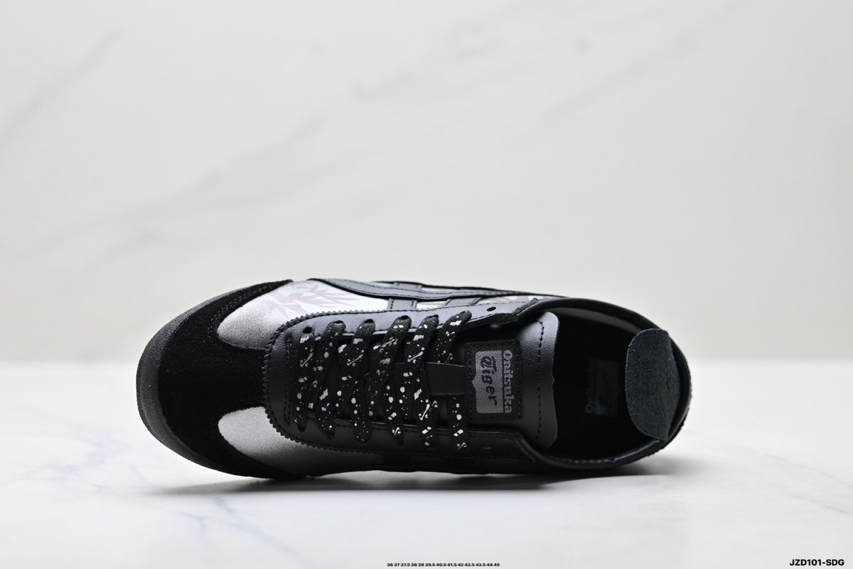 Onitsuka Tiger Retro Low Top Black Tonal Unisex Shoes Style 03 detail view 3