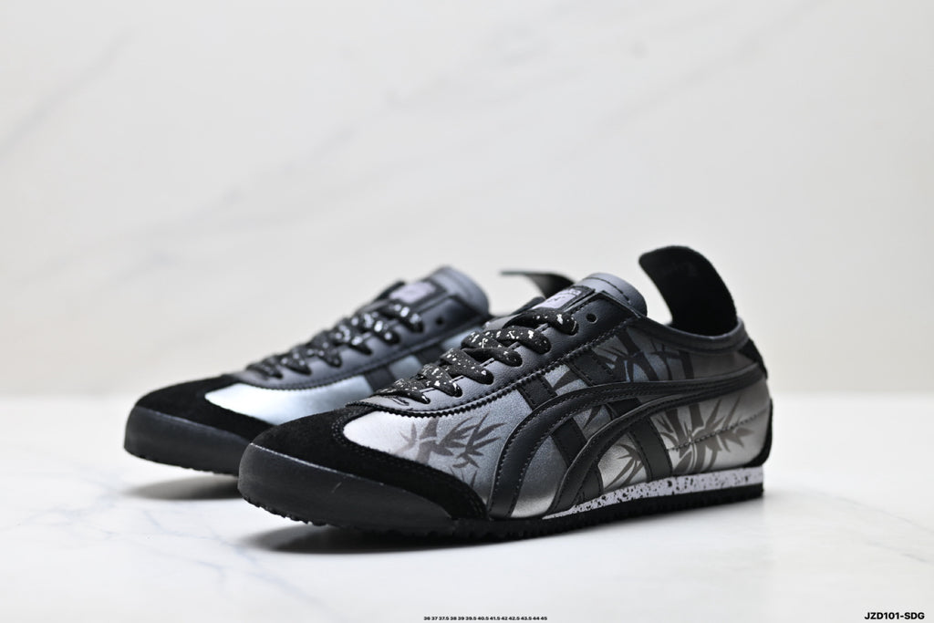 Onitsuka Tiger Retro Low Top Black Tonal Unisex Shoes Style 03 detail view 5