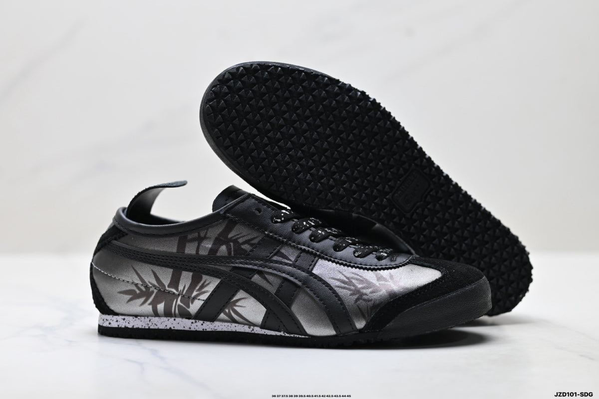 Onitsuka Tiger Retro Low Top Black Tonal Unisex Shoes Style 03 detail view 6