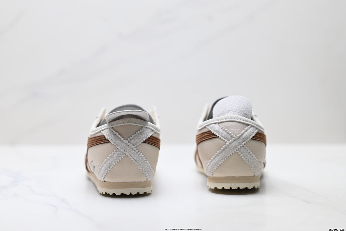Onitsuka Tiger Retro Low Top Cream Brown Unisex Shoes Style 11 detail view 7