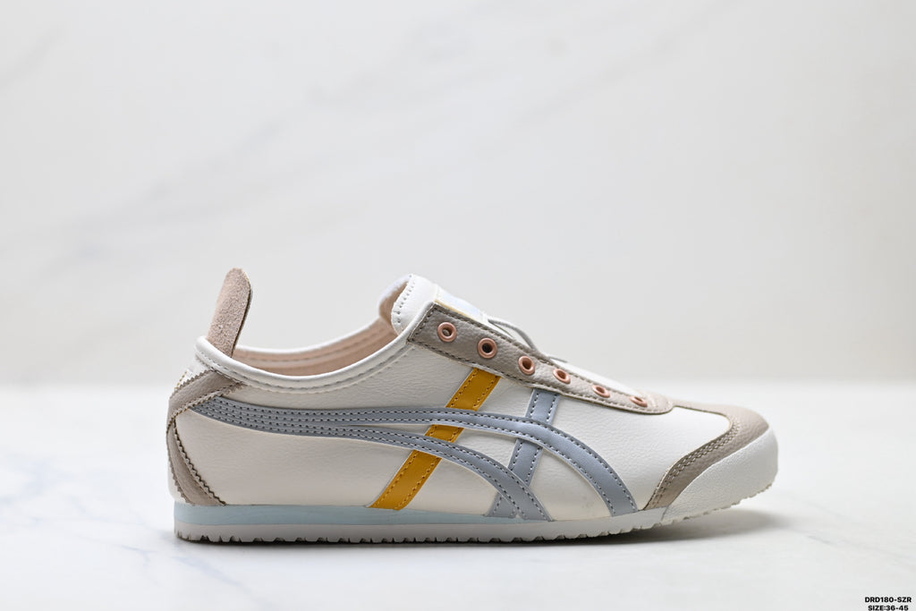 Onitsuka Tiger Retro Low Top Cream Silver Orange Unisex Shoes Style 15 detail view 2