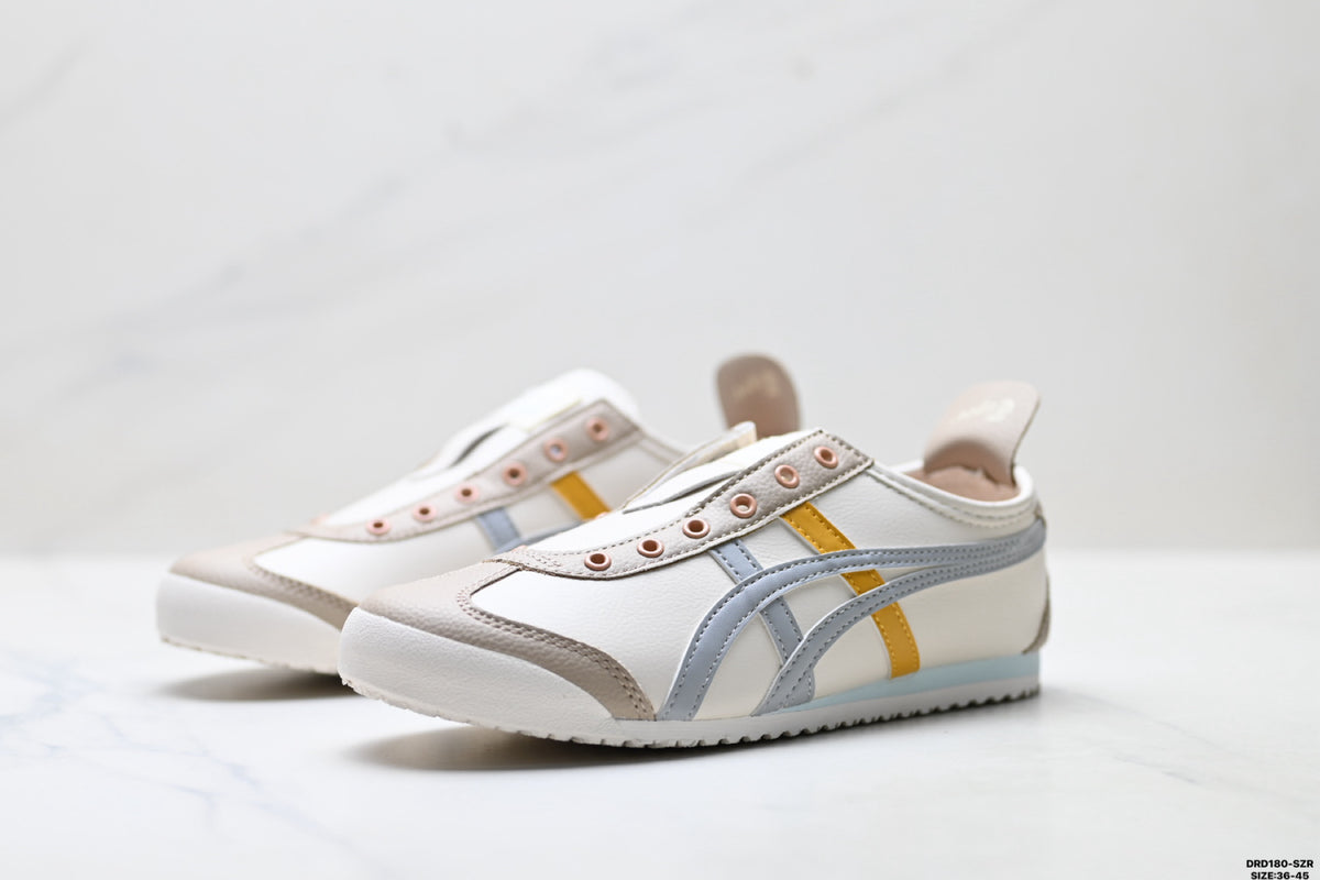 Onitsuka Tiger Retro Low Top Cream Silver Orange Unisex Shoes Style 15 detail view 5