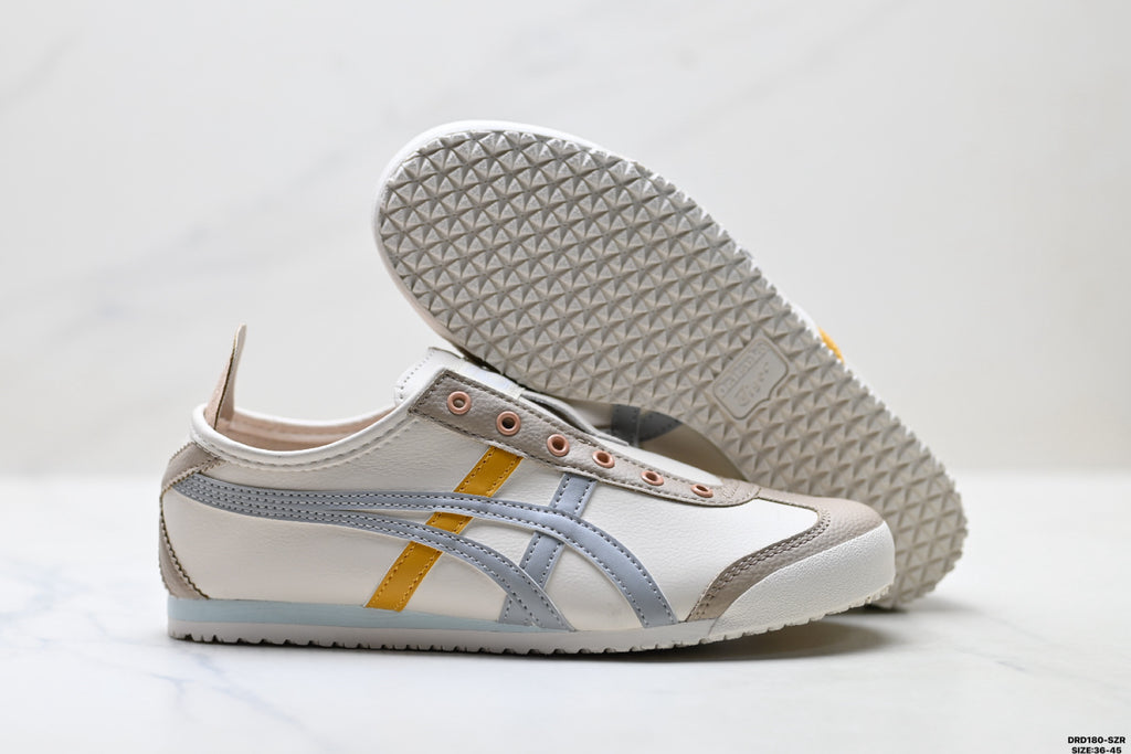 Onitsuka Tiger Retro Low Top Cream Silver Orange Unisex Shoes Style 15 detail view 6