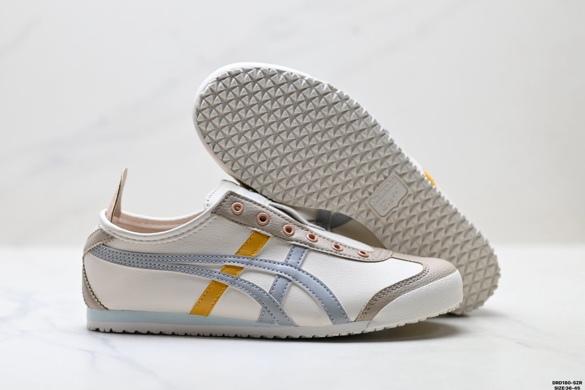 Onitsuka Tiger Retro Low Top Cream Silver Orange Unisex Shoes Style 15 detail view 6