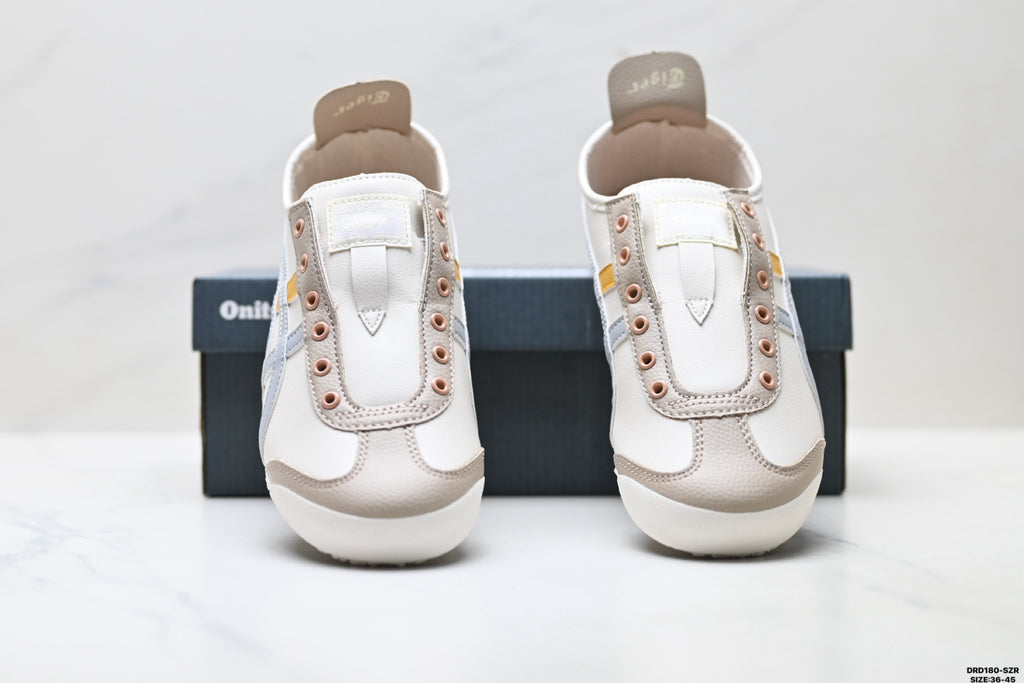 Onitsuka Tiger Retro Low Top Cream Silver Orange Unisex Shoes Style 15 detail view 8