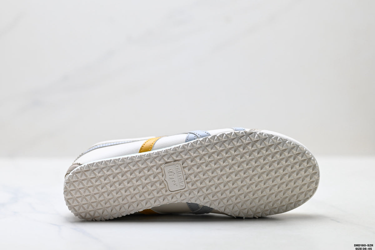 Onitsuka Tiger Retro Low Top Cream Silver Orange Unisex Shoes Style 15 detail view 9