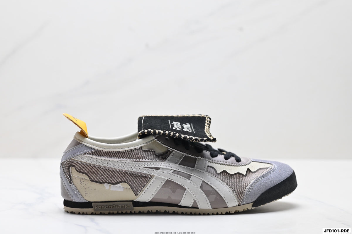 Onitsuka Tiger Retro Low Top Gray Black Yellow Unisex Shoes Style 28 detail view 2