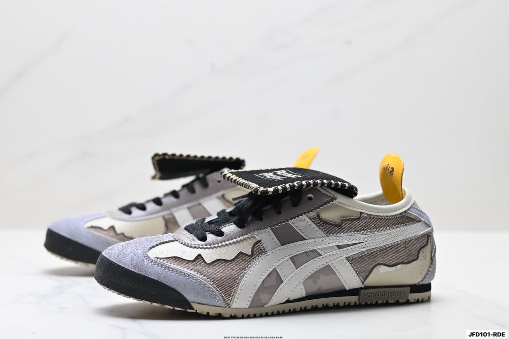 Onitsuka Tiger Retro Low Top Gray Black Yellow Unisex Shoes Style 28 detail view 5