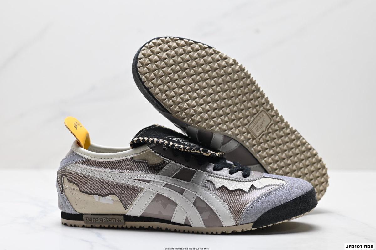 Onitsuka Tiger Retro Low Top Gray Black Yellow Unisex Shoes Style 28 detail view 6