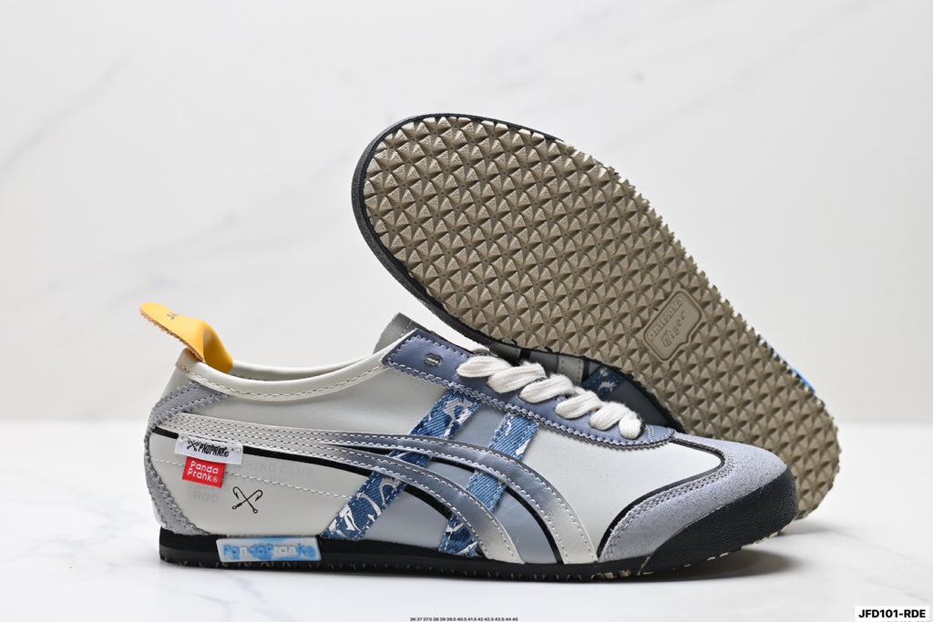 Onitsuka Tiger Retro Low Top Gray Blue Orange Unisex Shoes Style 26 detail view 6