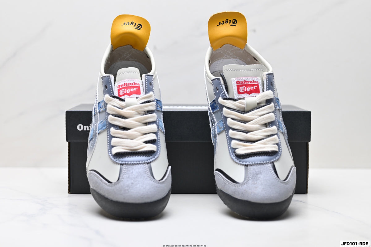 Onitsuka Tiger Retro Low Top Gray Blue Orange Unisex Shoes Style 26 detail view 8