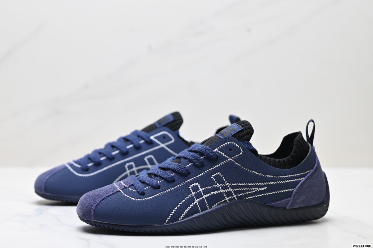 Onitsuka Tiger Low Profile Runner Navy Line Art Unisex Shoes Style 34 detail view 5