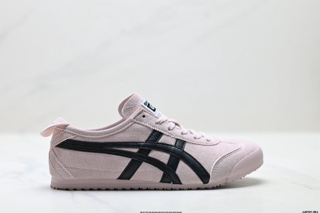 Onitsuka Tiger Retro Low Top Pale Pink Black Unisex Shoes Style 23 detail view 2