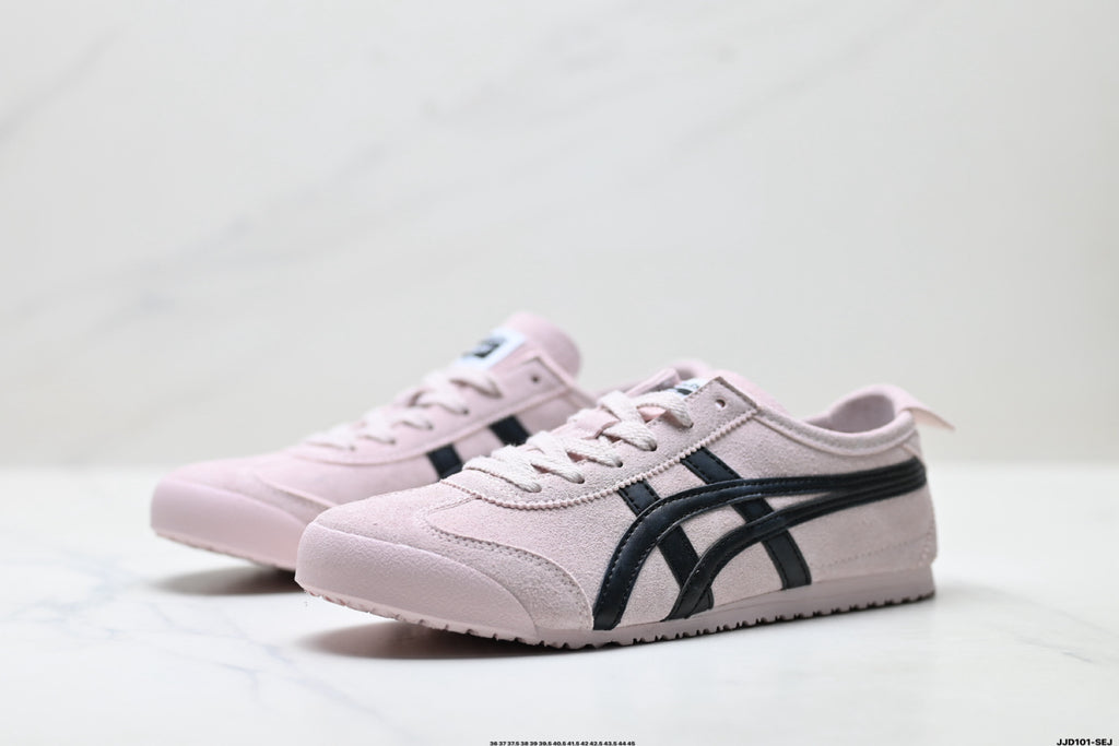 Onitsuka Tiger Retro Low Top Pale Pink Black Unisex Shoes Style 23 detail view 5