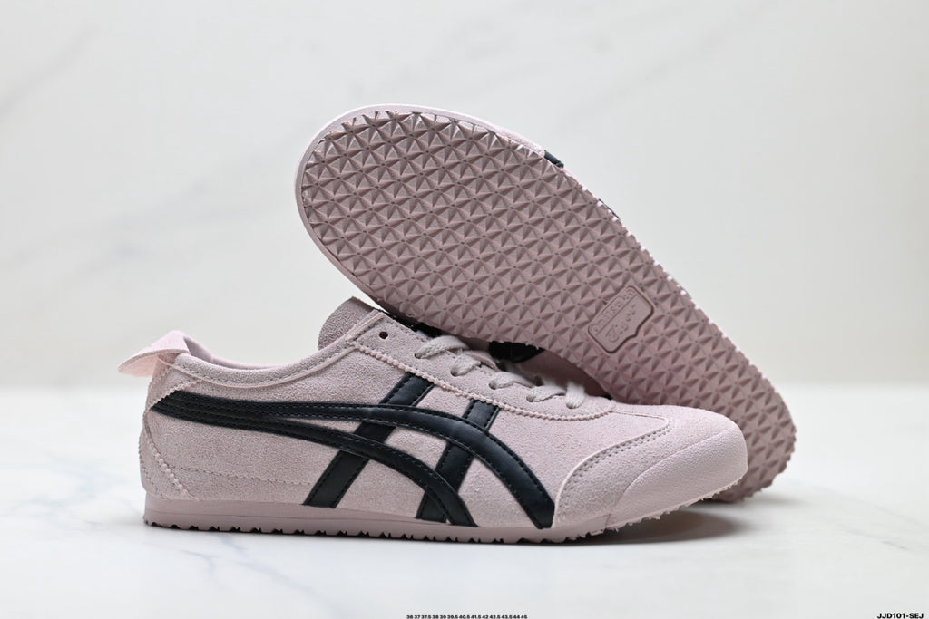 Onitsuka Tiger Retro Low Top Pale Pink Black Unisex Shoes Style 23 detail view 6