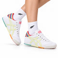 Onitsuka Tiger Retro Low Top White Pastel Rainbow Unisex Shoes Style 04 main angled pair view