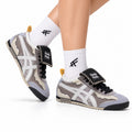 Onitsuka Tiger Retro Low Top Gray Black Yellow Unisex Shoes Style 28 main angled pair view