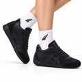 Onitsuka Tiger Low Profile Runner Black Tonal Unisex Shoes Style 36 main angled pair view