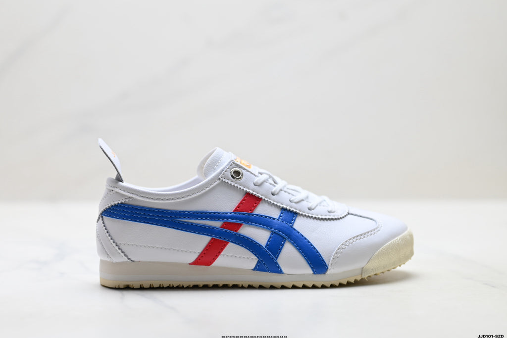 Onitsuka Tiger Retro Low Top White Blue Red Unisex Shoes Style 10 detail view 2