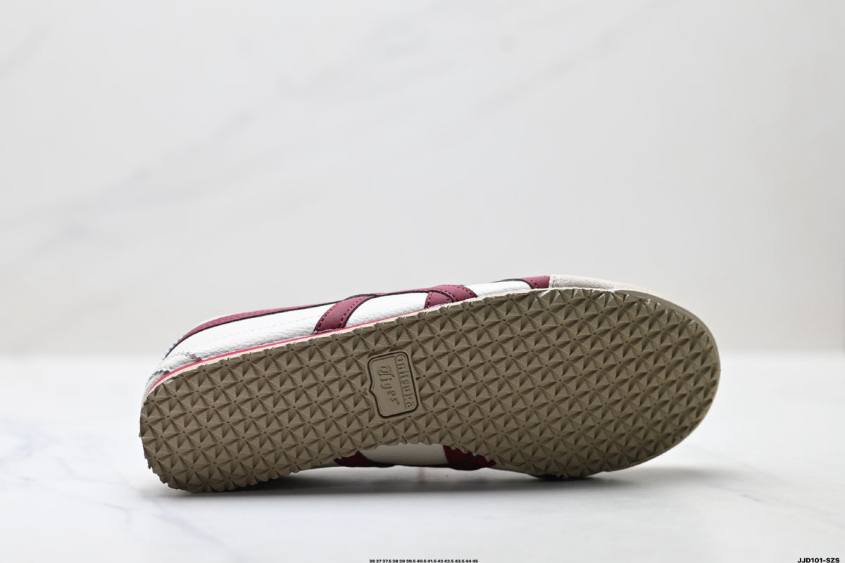 Onitsuka Tiger Retro Low Top White Burgundy Rope Lace Unisex Shoes Style 14 detail view 9