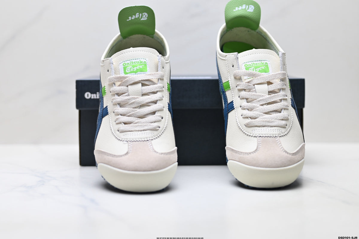 Onitsuka Tiger Retro Low Top White Navy Green Red Unisex Shoes Style 06 detail view 8