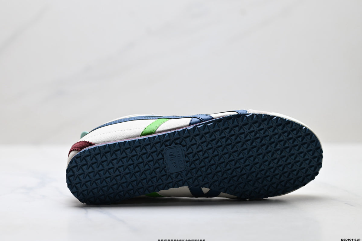 Onitsuka Tiger Retro Low Top White Navy Green Red Unisex Shoes Style 06 detail view 9
