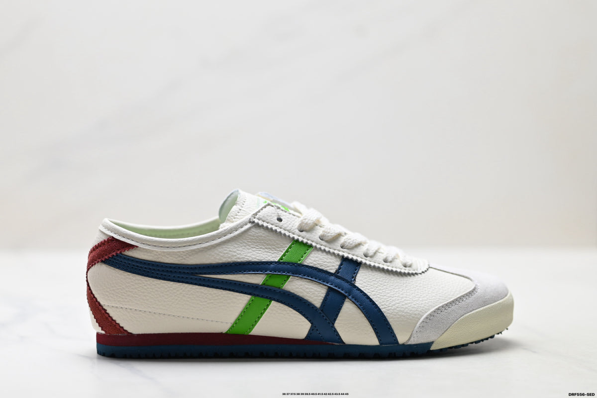 Onitsuka Tiger Retro Low Top White Navy Green Unisex Shoes Style 21 detail view 2
