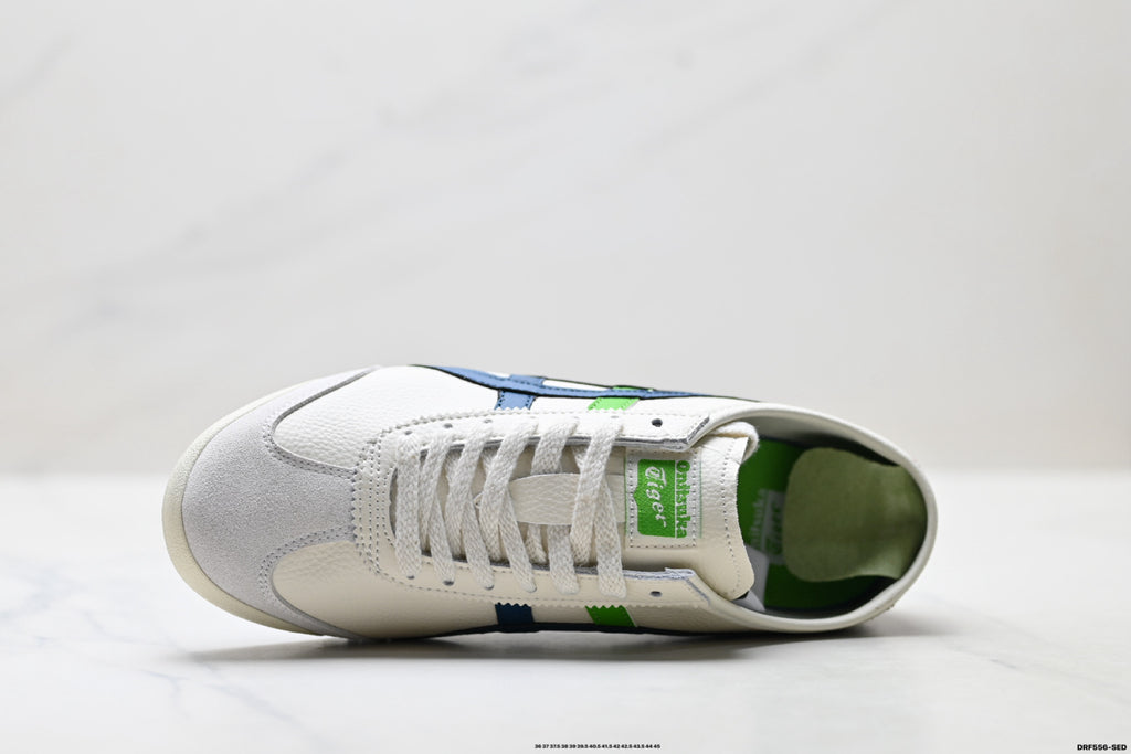 Onitsuka Tiger Retro Low Top White Navy Green Unisex Shoes Style 21 detail view 3