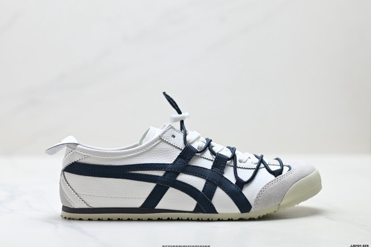 Onitsuka Tiger Retro Low Top White Navy Rope Lace Unisex Shoes Style 13 detail view 2