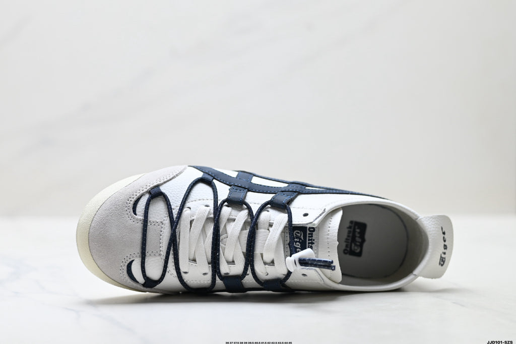 Onitsuka Tiger Retro Low Top White Navy Rope Lace Unisex Shoes Style 13 detail view 3
