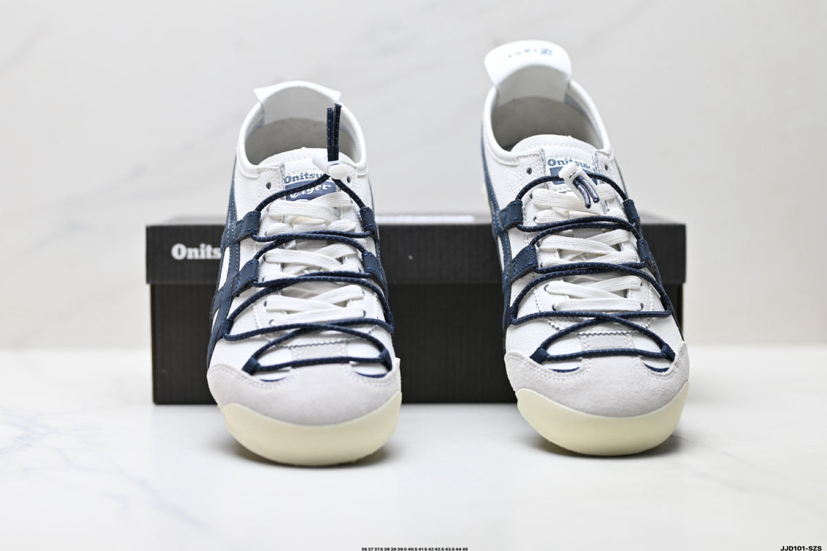 Onitsuka Tiger Retro Low Top White Navy Rope Lace Unisex Shoes Style 13 detail view 8