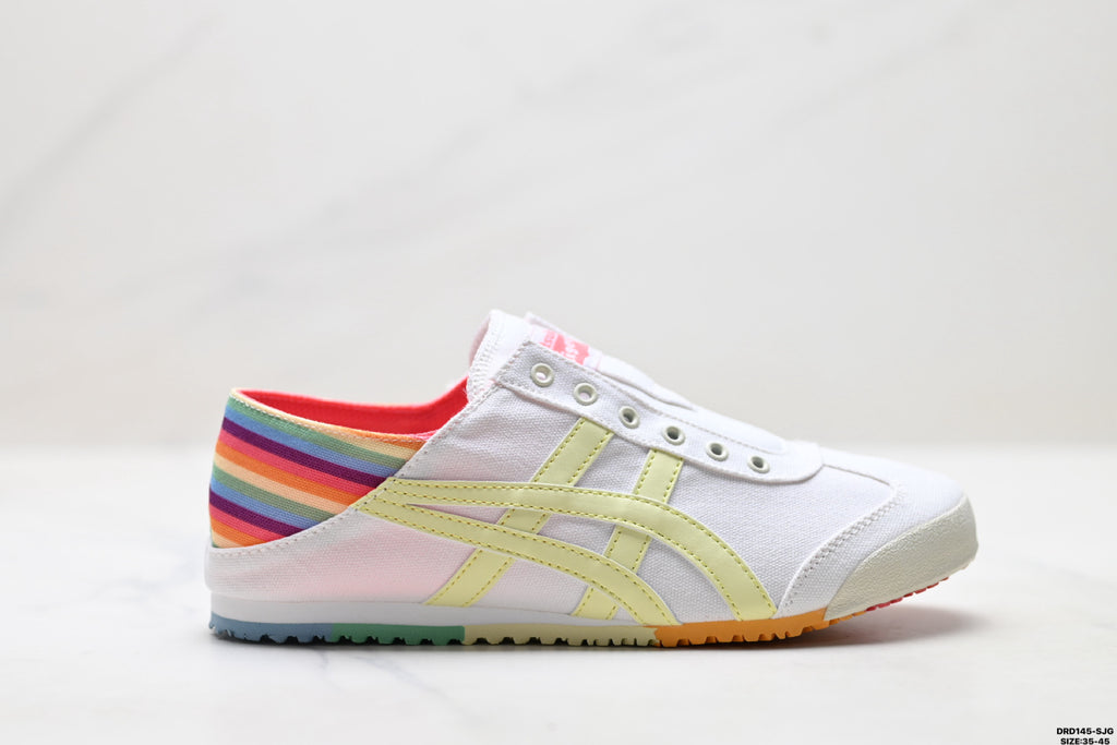 Onitsuka Tiger Retro Low Top White Pastel Rainbow Unisex Shoes Style 04 detail view 2