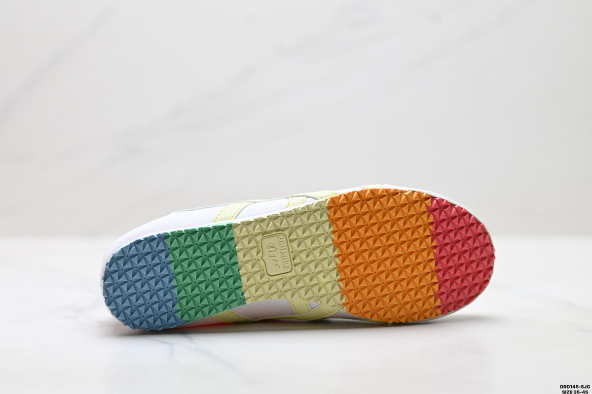Onitsuka Tiger Retro Low Top White Pastel Rainbow Unisex Shoes Style 04 detail view 9