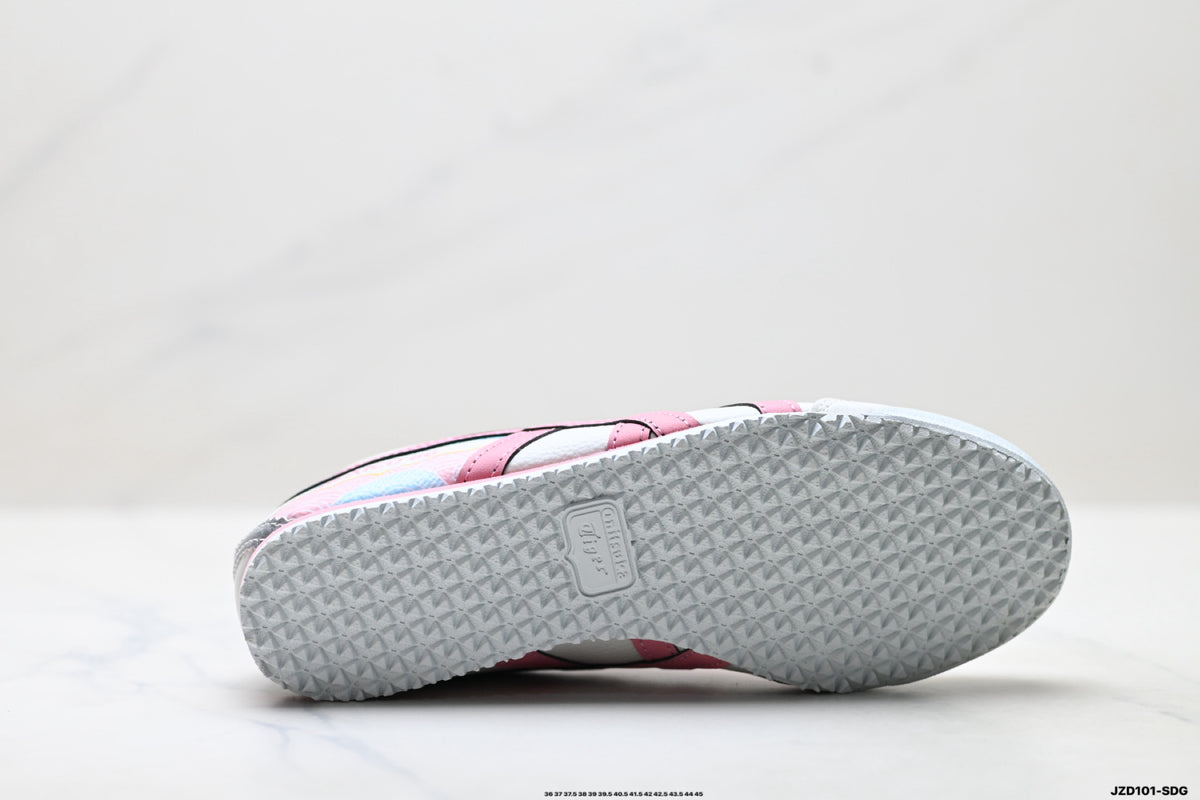Onitsuka Tiger Retro Low Top White Pink Silver Unisex Shoes Style 02 detail view 9