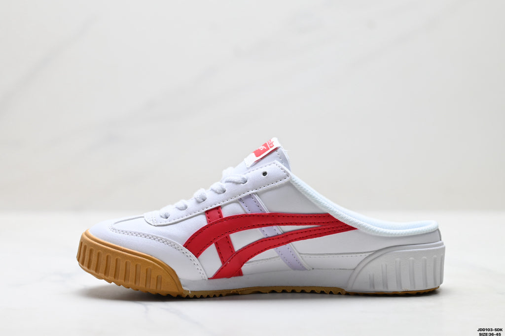 Onitsuka Tiger Retro Low Top White Red Gum Unisex Shoes Style 01 detail view 4