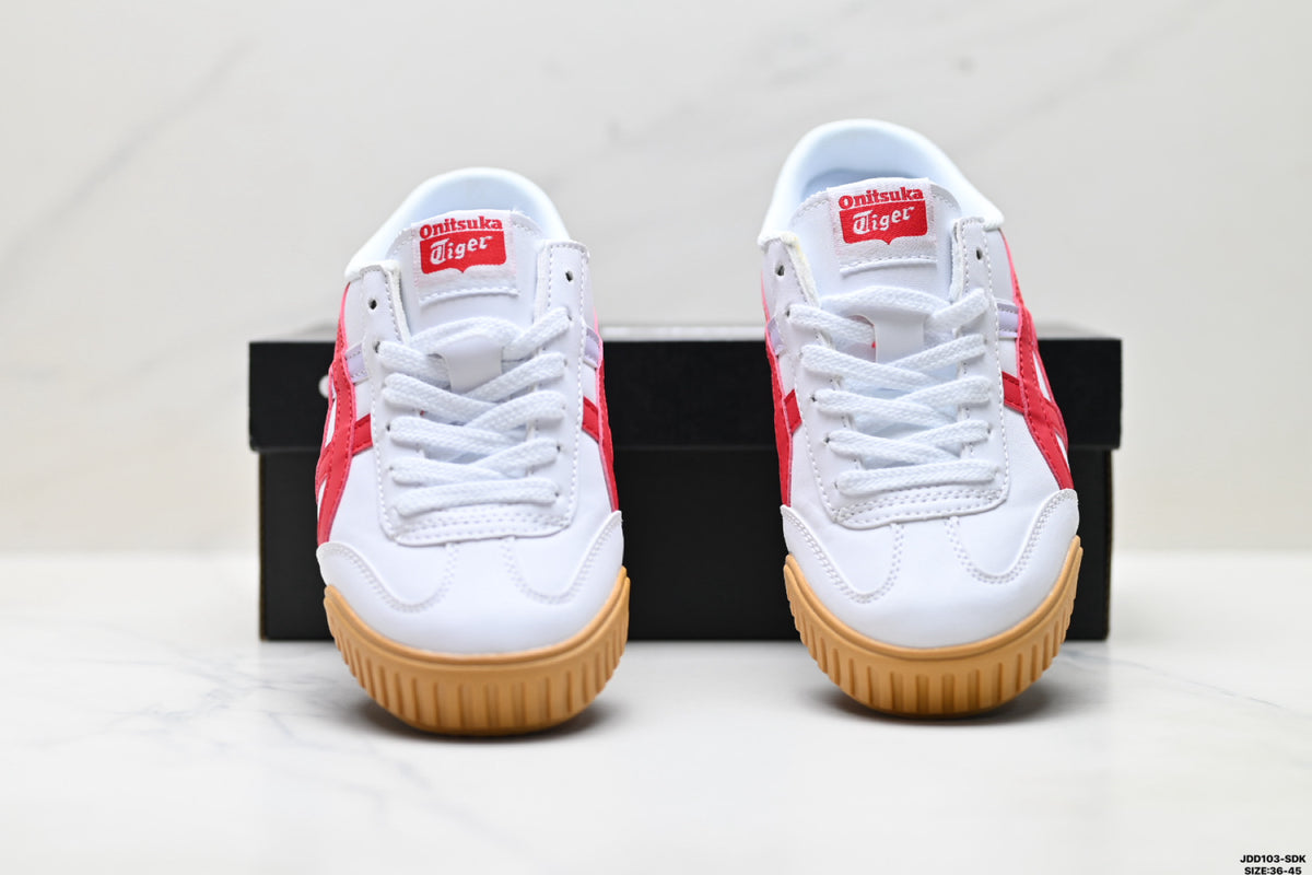 Onitsuka Tiger Retro Low Top White Red Gum Unisex Shoes Style 01 detail view 8