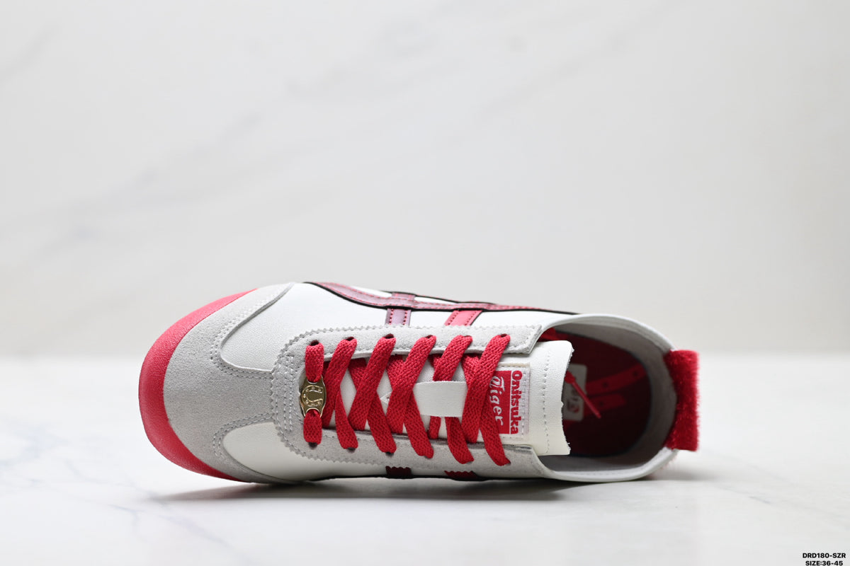 Onitsuka Tiger Retro Low Top White Red Unisex Shoes Style 17 detail view 3