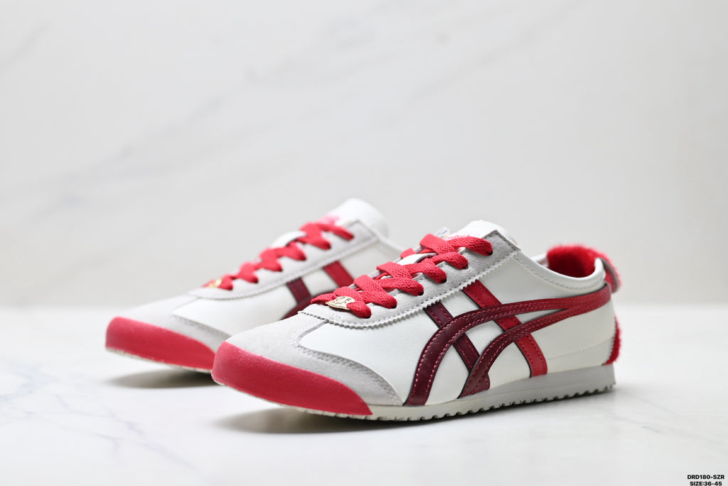 Onitsuka Tiger Retro Low Top White Red Unisex Shoes Style 17 detail view 5