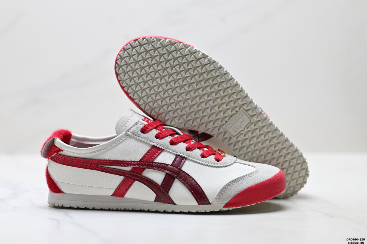 Onitsuka Tiger Retro Low Top White Red Unisex Shoes Style 17 detail view 6